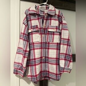 Katydid Plaid Pink & Purple Shacket.